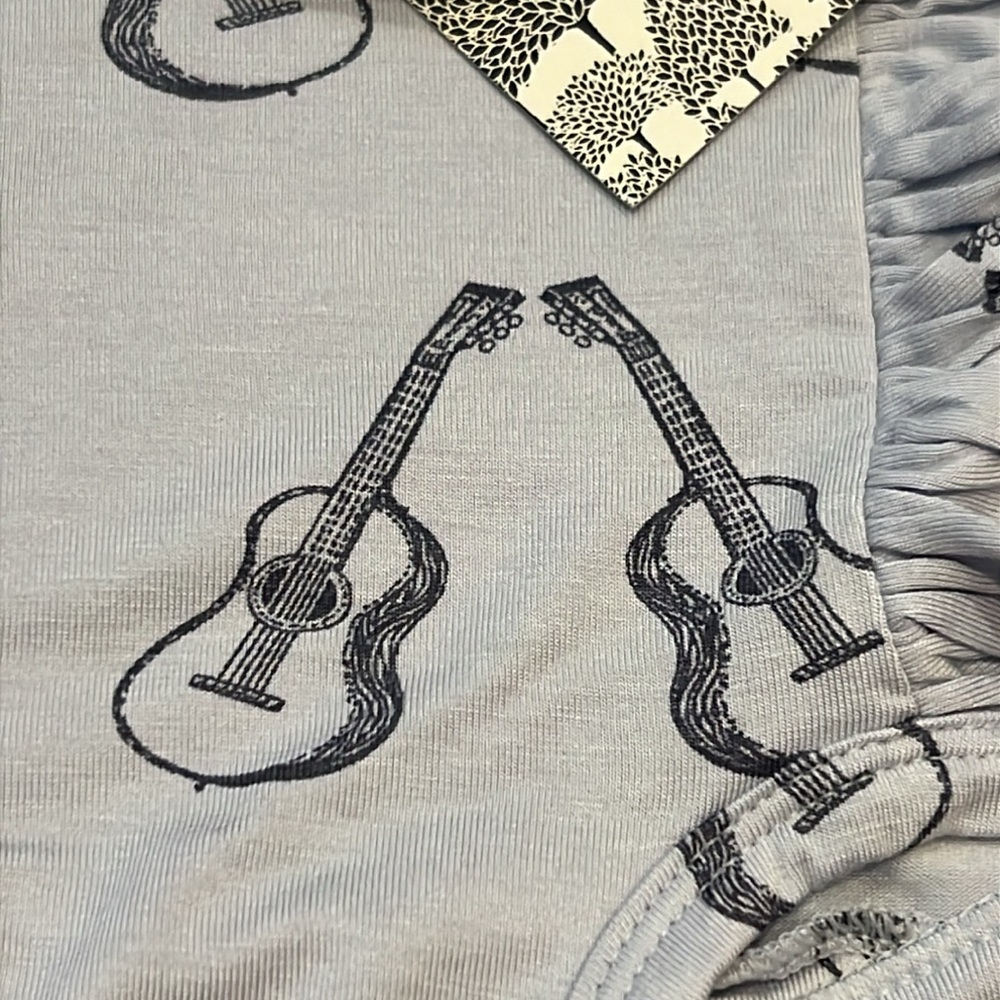 NWT Kate Quinn Blue Guitar Print Bloomers/Diaper Cover Size 12-18 Months Bamboo - Picture 3 of 7